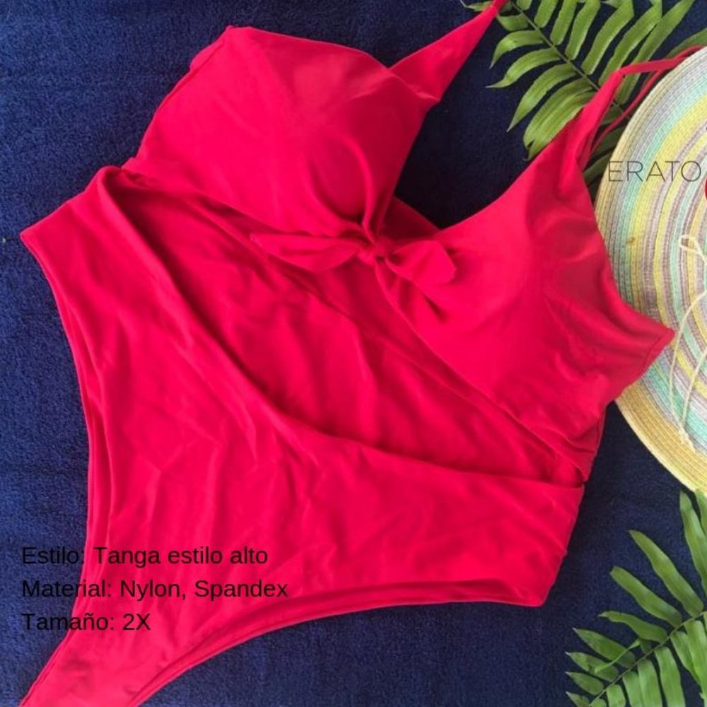 Tanga, Red, Nylon, Spandex, Size 2X